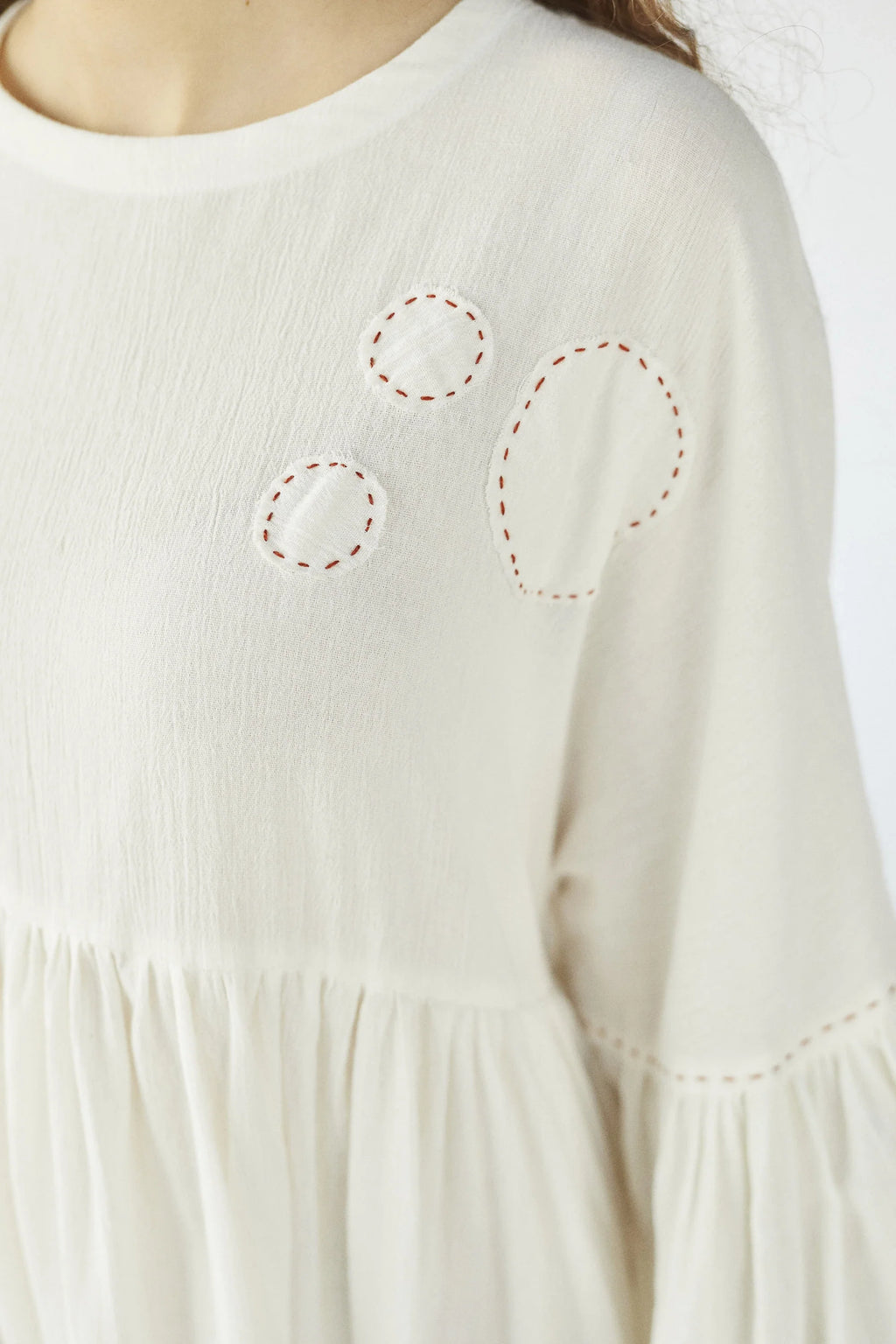 White Aquarian Dress in organic & Handwoven Shile by White Canvas - Image 3