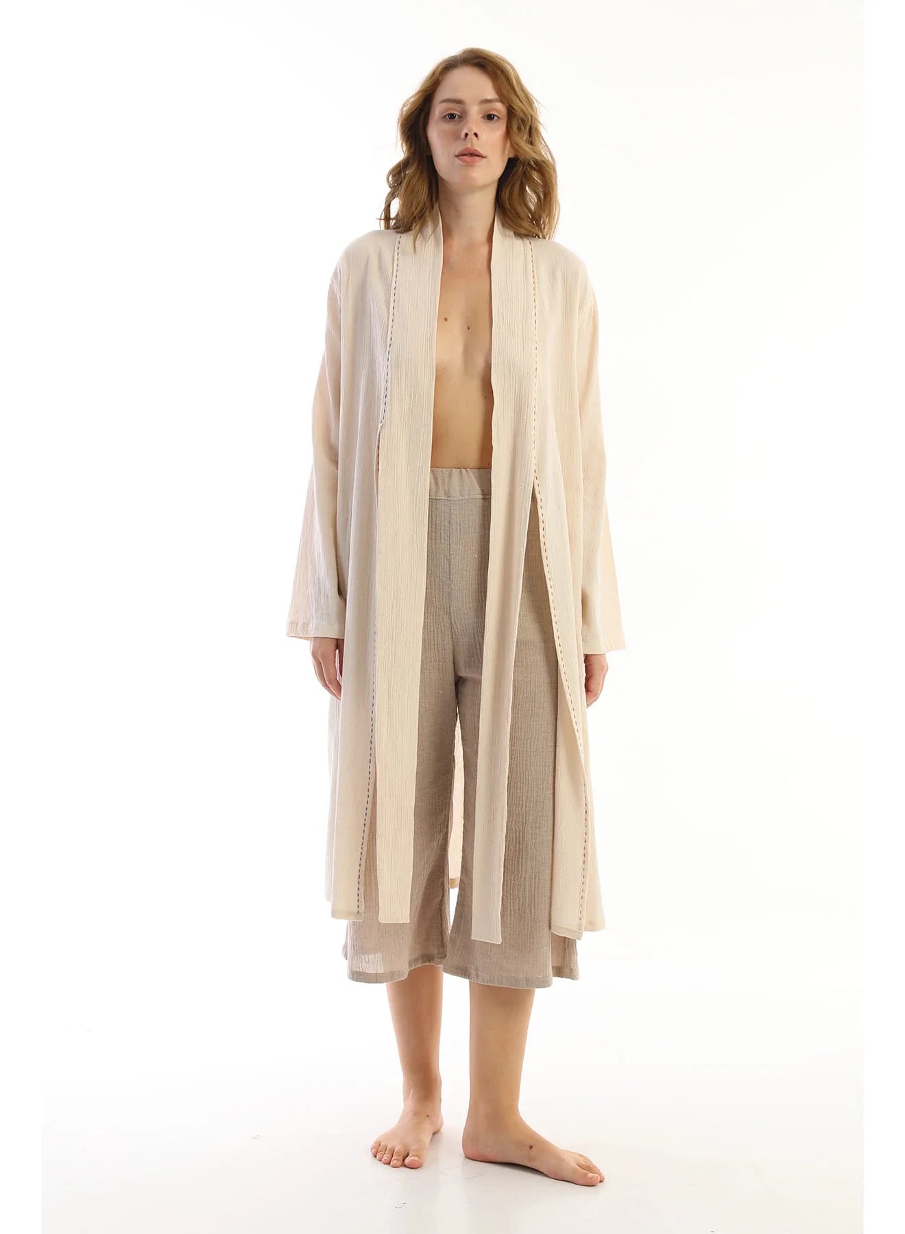 Cream Buldan Jacket in organic & Handwoven Shile by White Canvas - Image 1