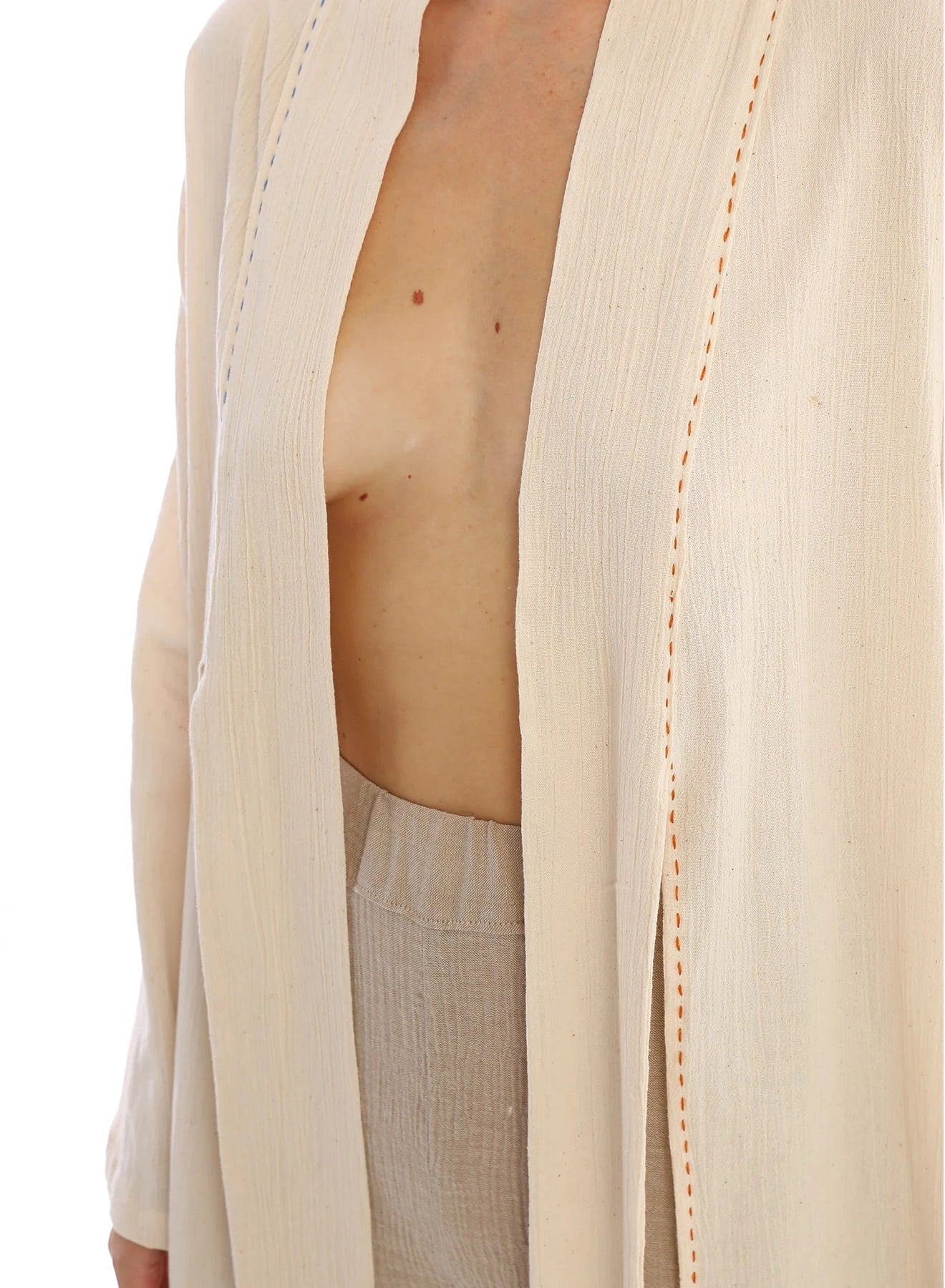 Cream Buldan Jacket in organic & Handwoven Shile by White Canvas - Image 4