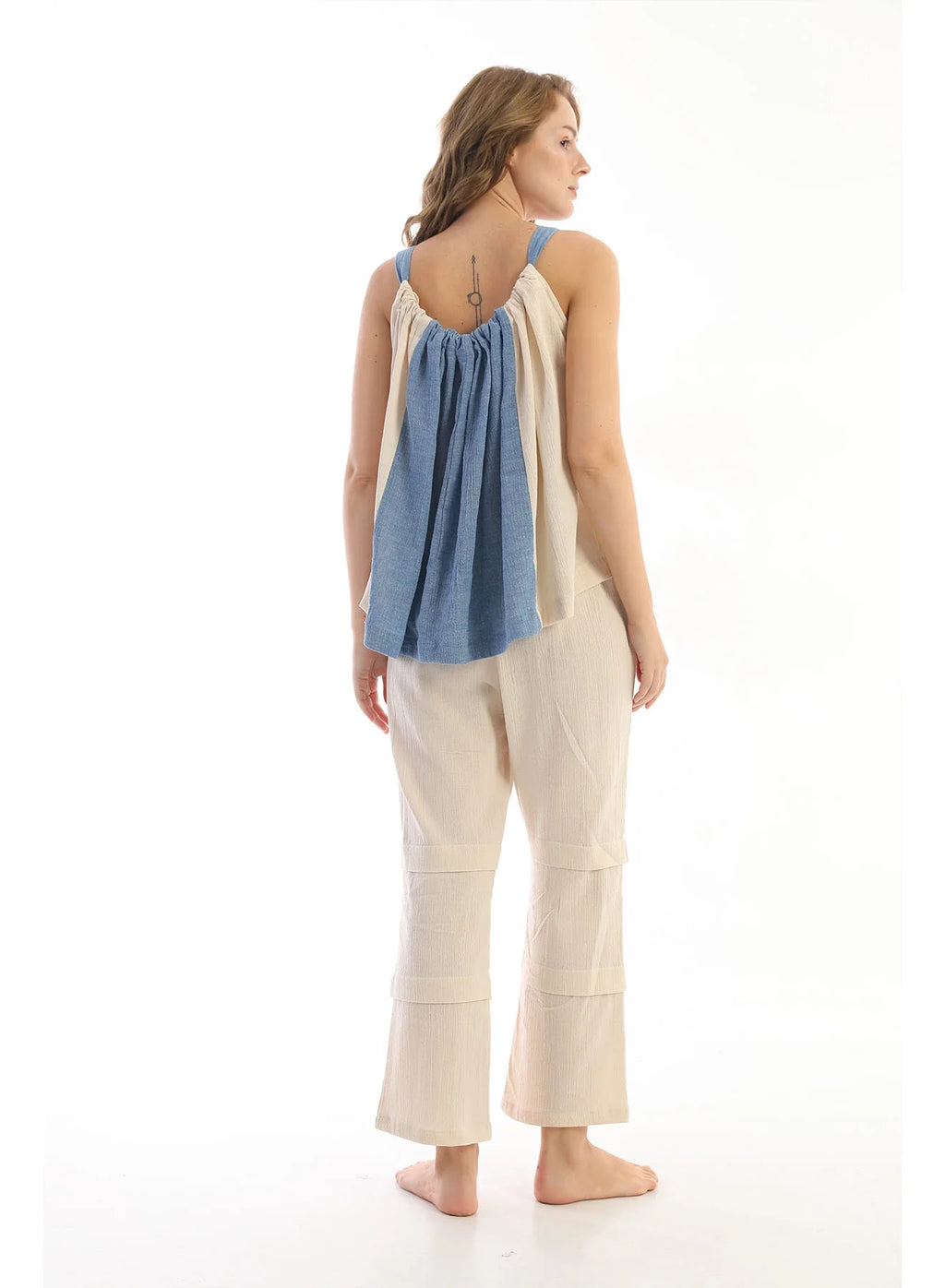 Blue Charia Top in organic & Handwoven Shile by White Canvas - Image 5