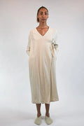 Cream Daphne Dress in organic & Handwoven Shile by White Canvas - Image 1