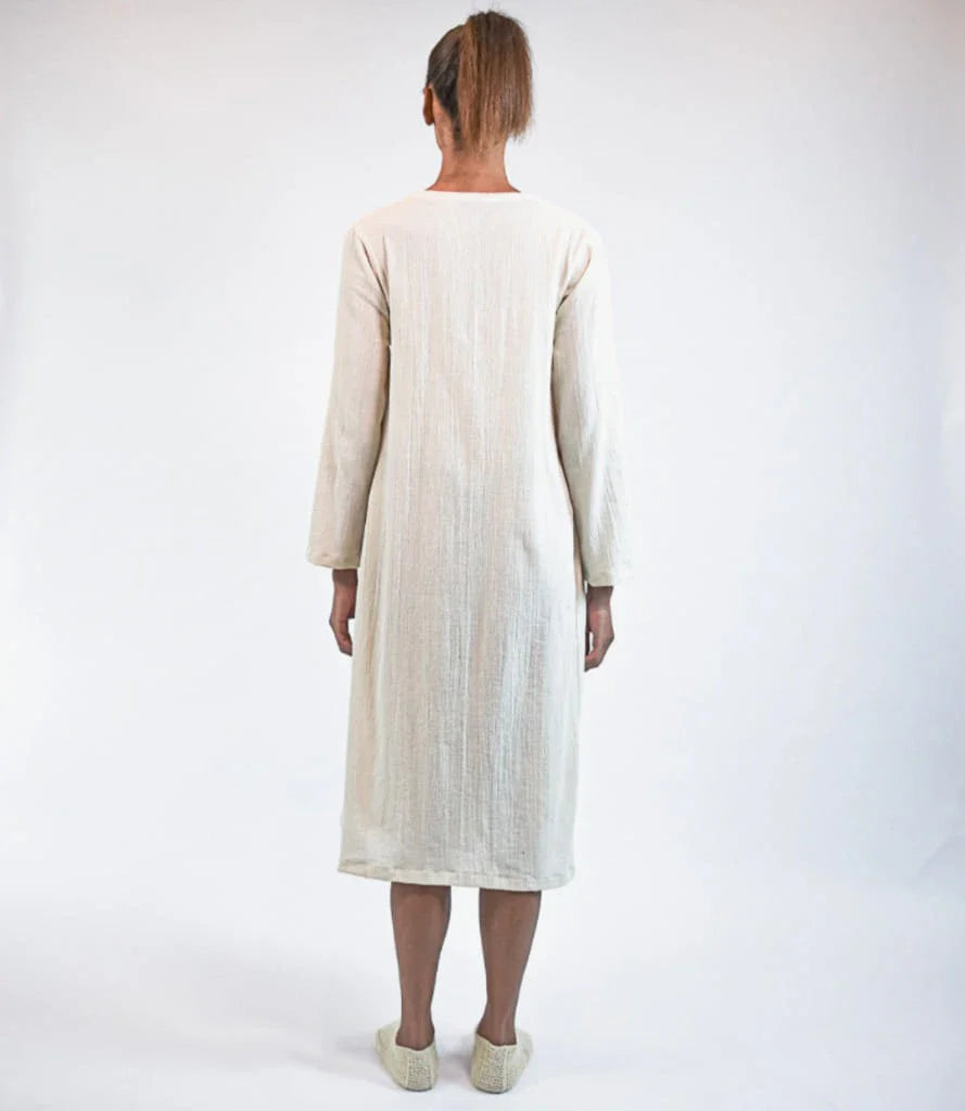 Cream Daphne Dress in organic & Handwoven Shile by White Canvas - Image 4