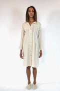 Cream Eunomia Dress in organic & Handwoven Shile by White Canvas - Image 1