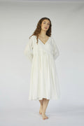 White Gemini Dress in organic & Handwoven Shile by White Canvas - Image 1
