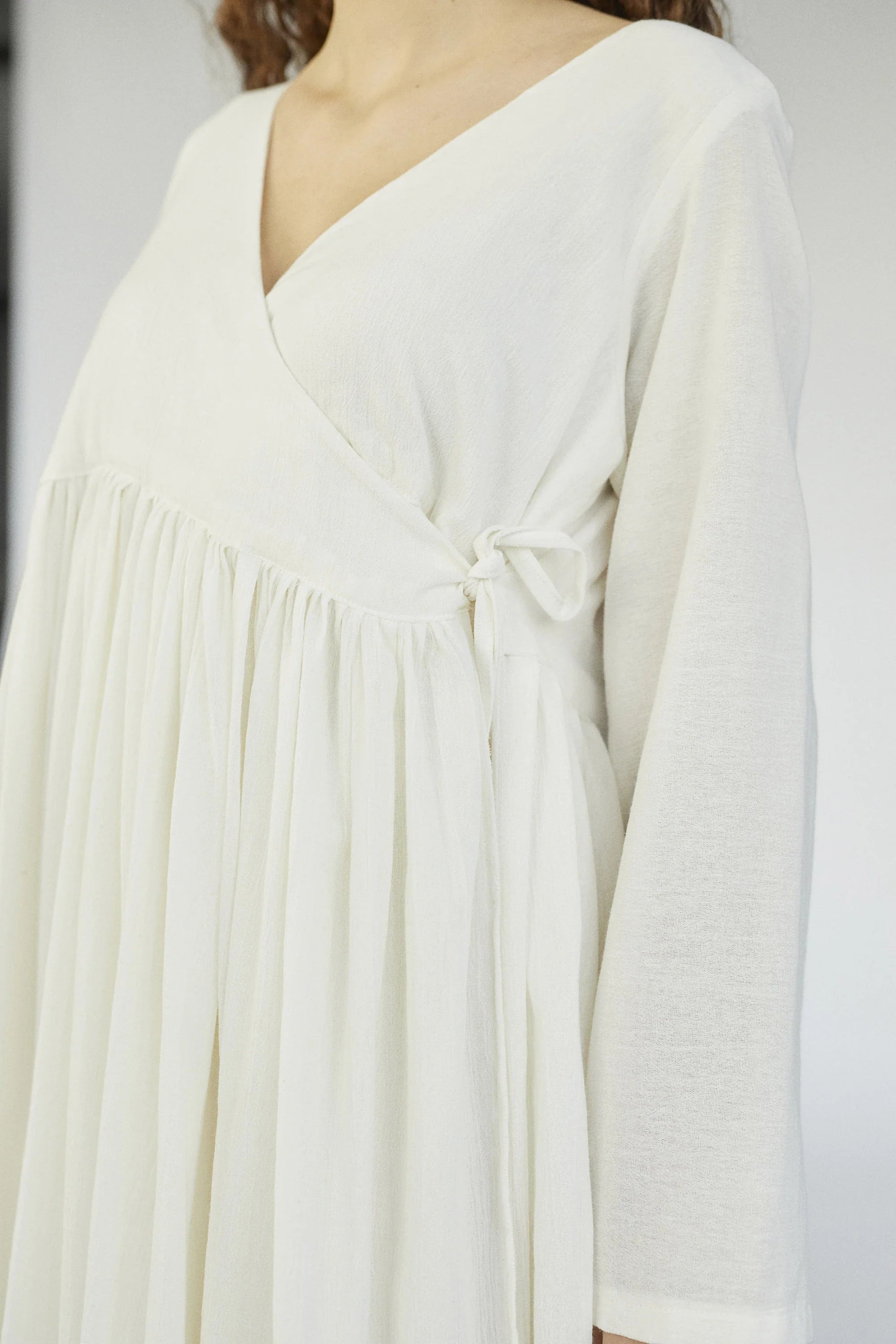 White Gemini Dress in organic & Handwoven Shile by White Canvas - Image 3