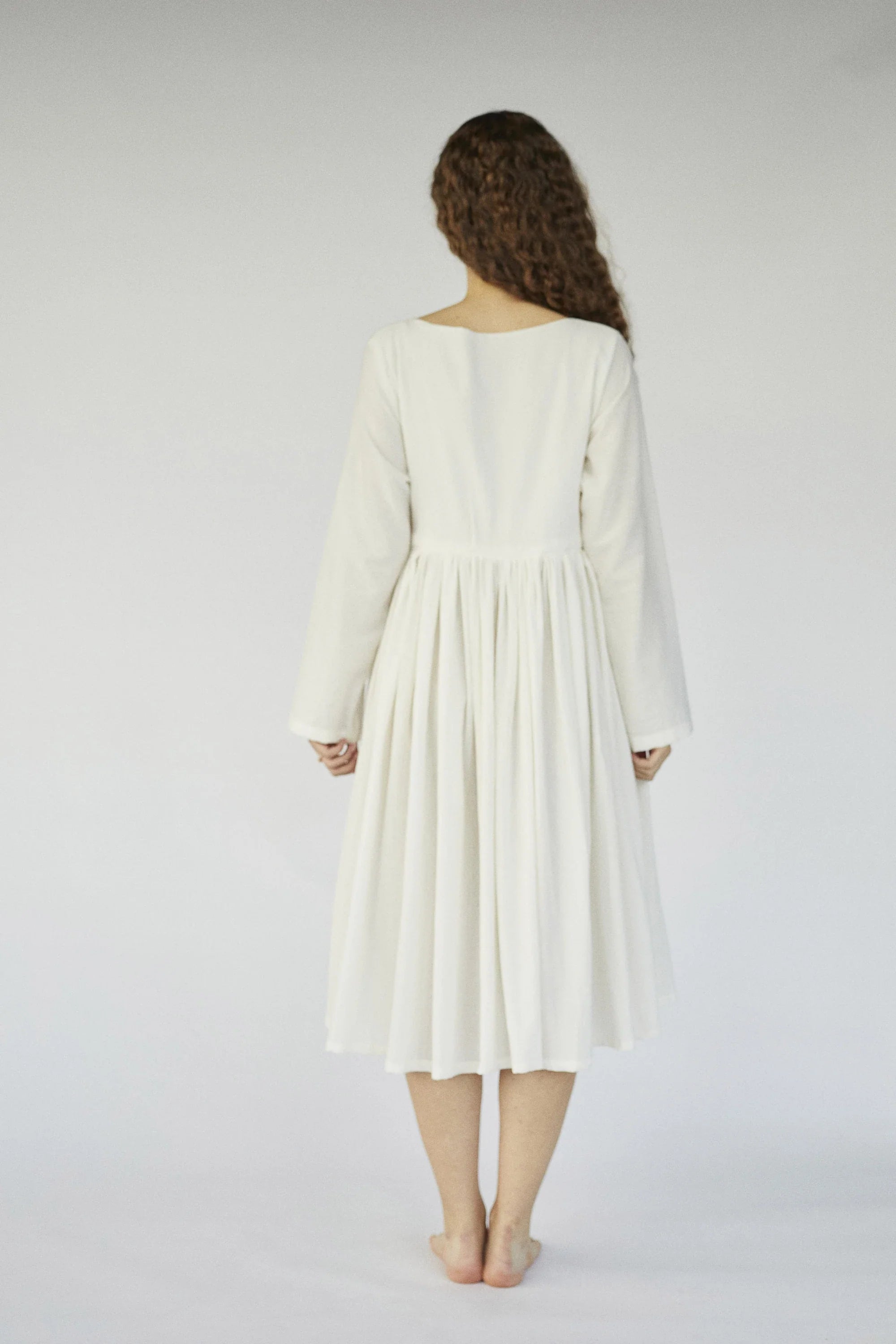White Gemini Dress in organic & Handwoven Shile by White Canvas - Image 4