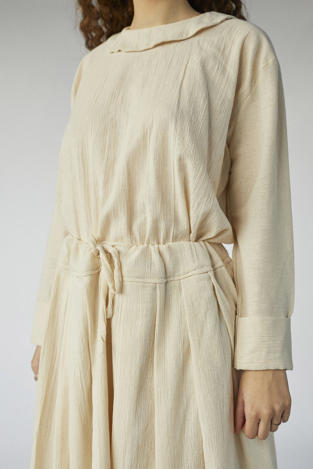 Cream Libra Set in organic & Handwoven Shile by White Canvas - Image 3