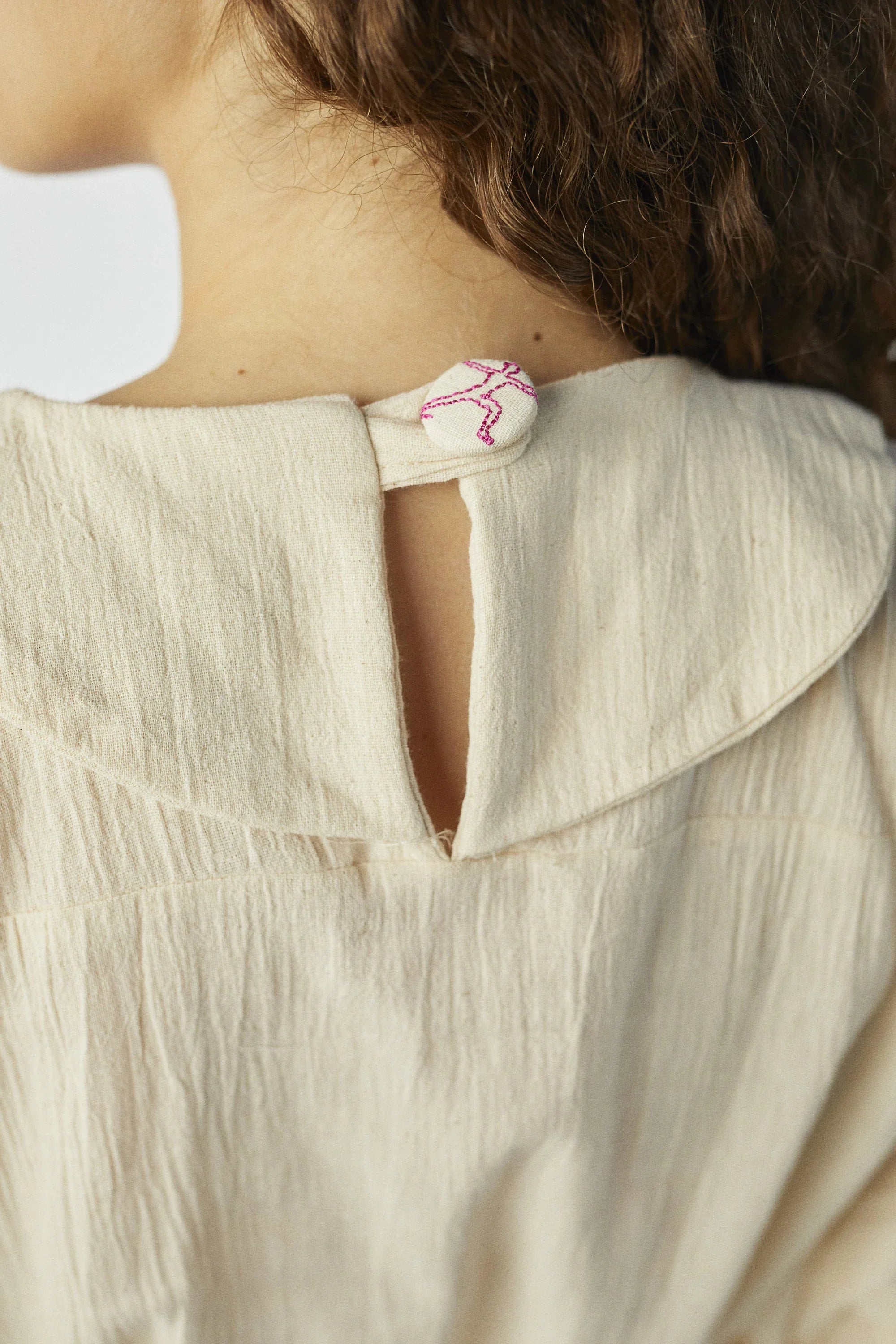 Cream Libra Set in organic & Handwoven Shile by White Canvas - Image 5