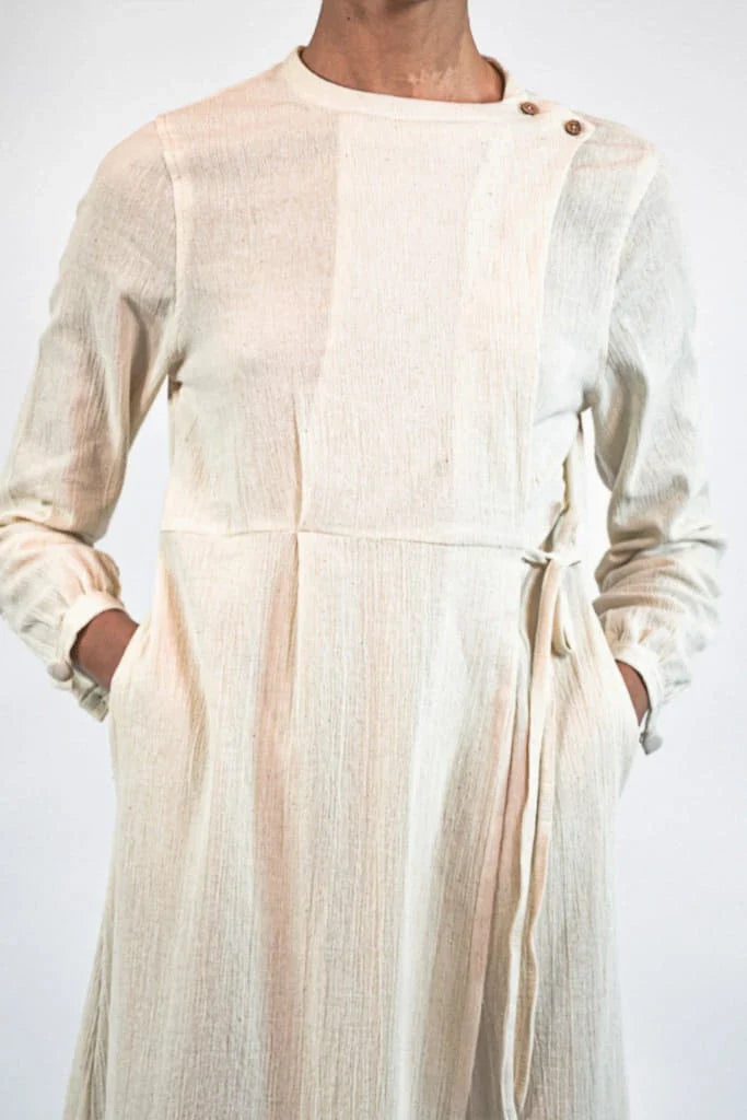 Cream Metis Dress in organic & Handwoven Shile by White Canvas - Image 2