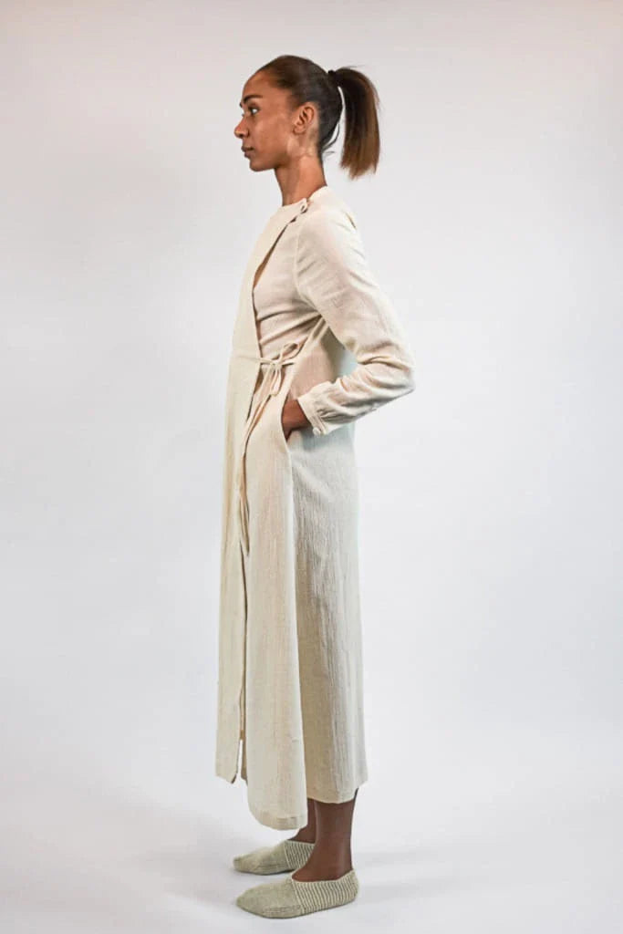 Cream Metis Dress in organic & Handwoven Shile by White Canvas - Image 3