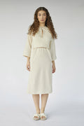 Cream Pavo Dress in organic & Handwoven Shile by White Canvas - Image 1