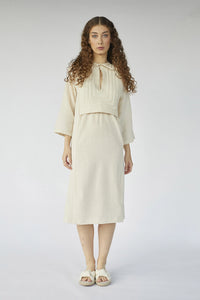 Cream Pavo Dress in organic & Handwoven Shile by White Canvas - Image 1