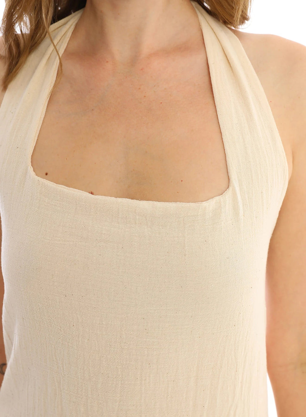 Cream Phawta Dress in organic & Handwoven Shile by White Canvas - Image 5