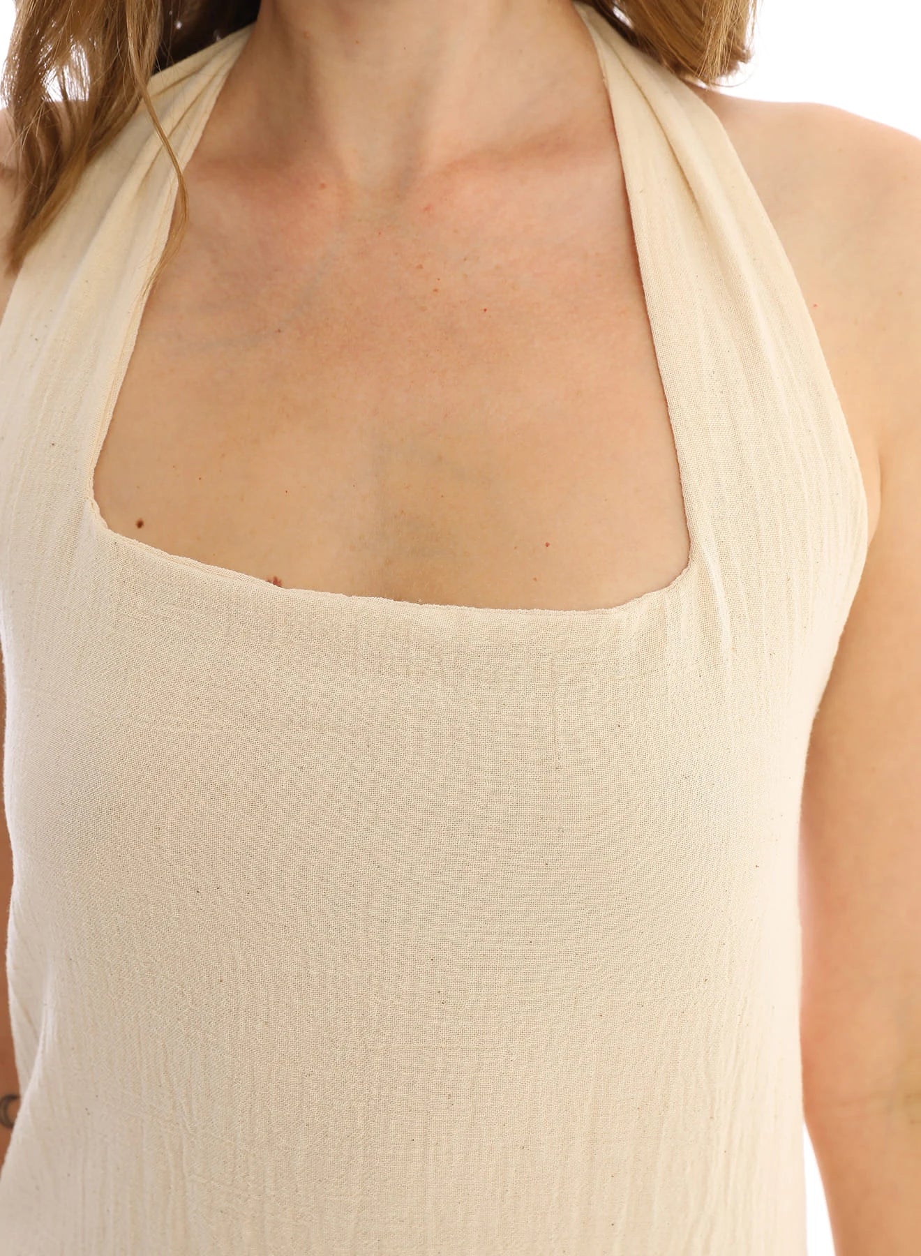 Cream Phawta Dress in organic & Handwoven Shile by White Canvas - Image 5