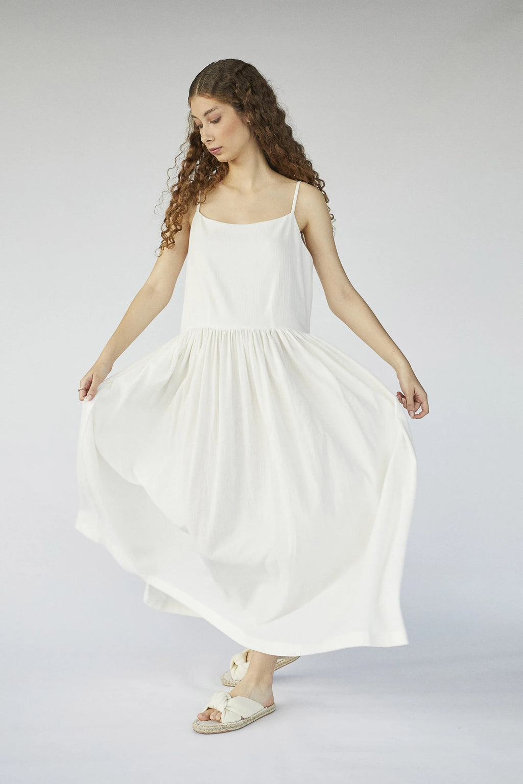 White Pisces Dress in organic & Handwoven Shile by White Canvas - Image 2
