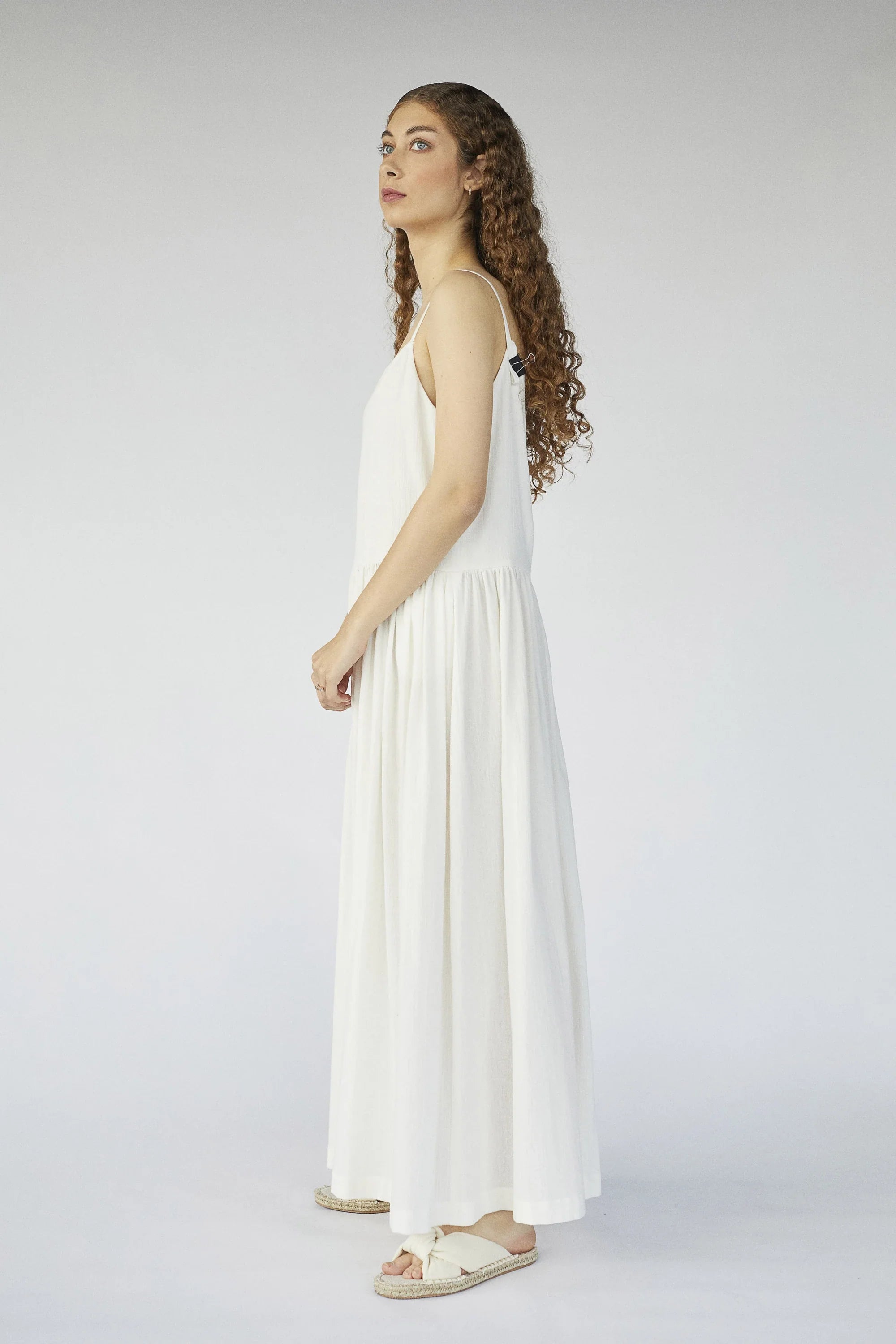 White Pisces Dress in organic & Handwoven Shile by White Canvas - Image 3