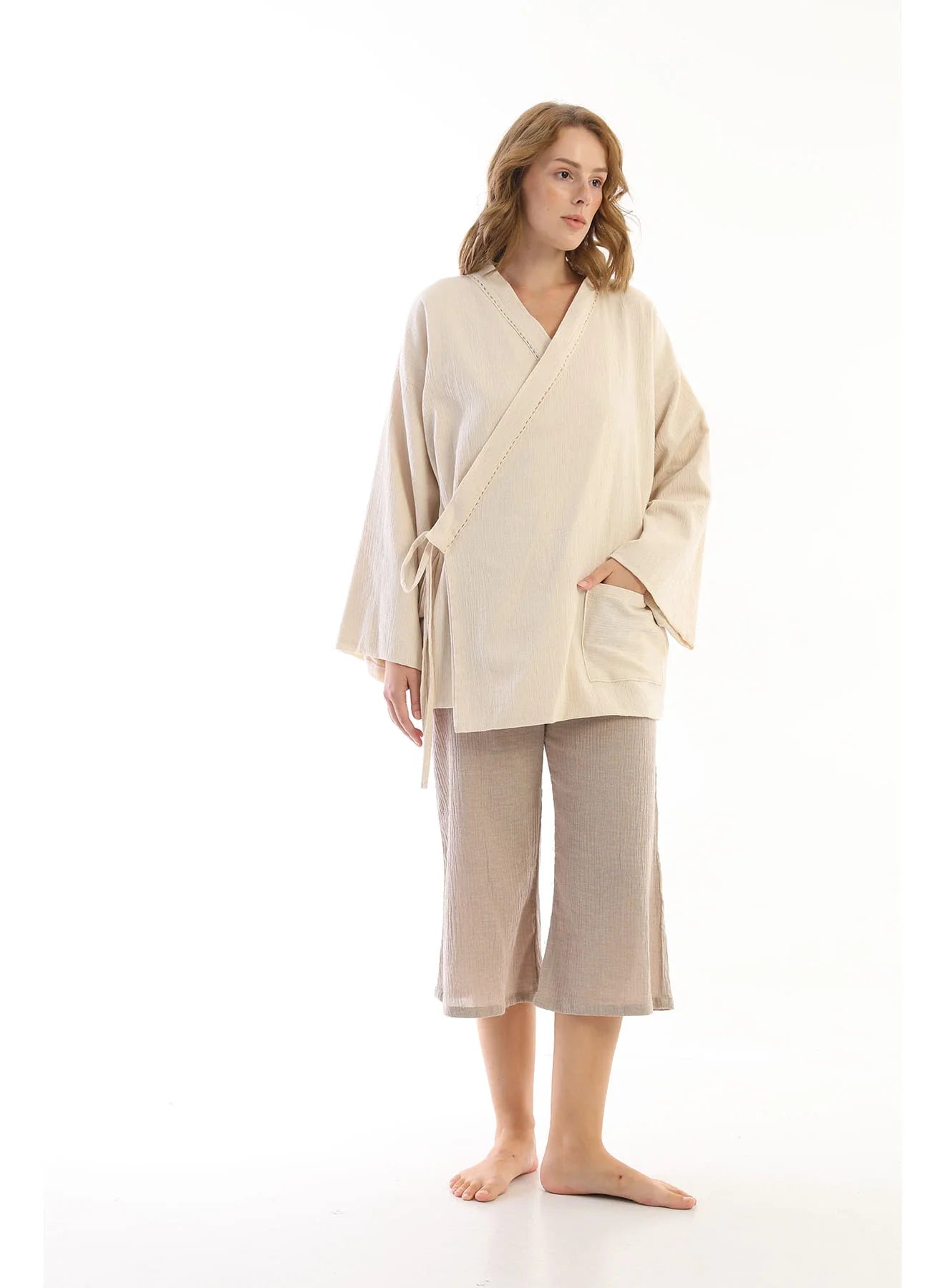 Cream Rize Jacket in organic & Handwoven Shile by White Canvas - Image 1