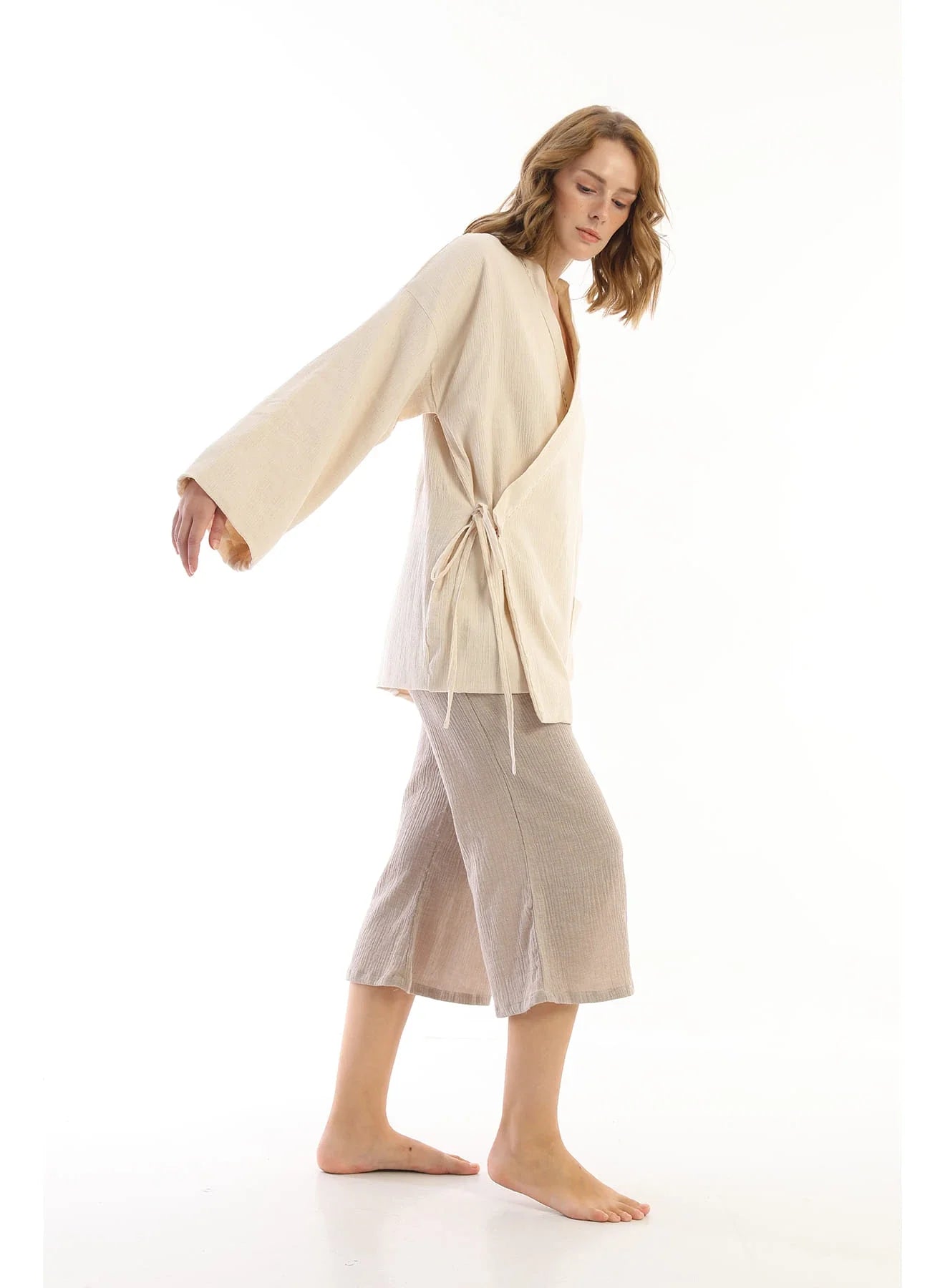 Cream Rize Jacket in organic & Handwoven Shile by White Canvas - Image 3