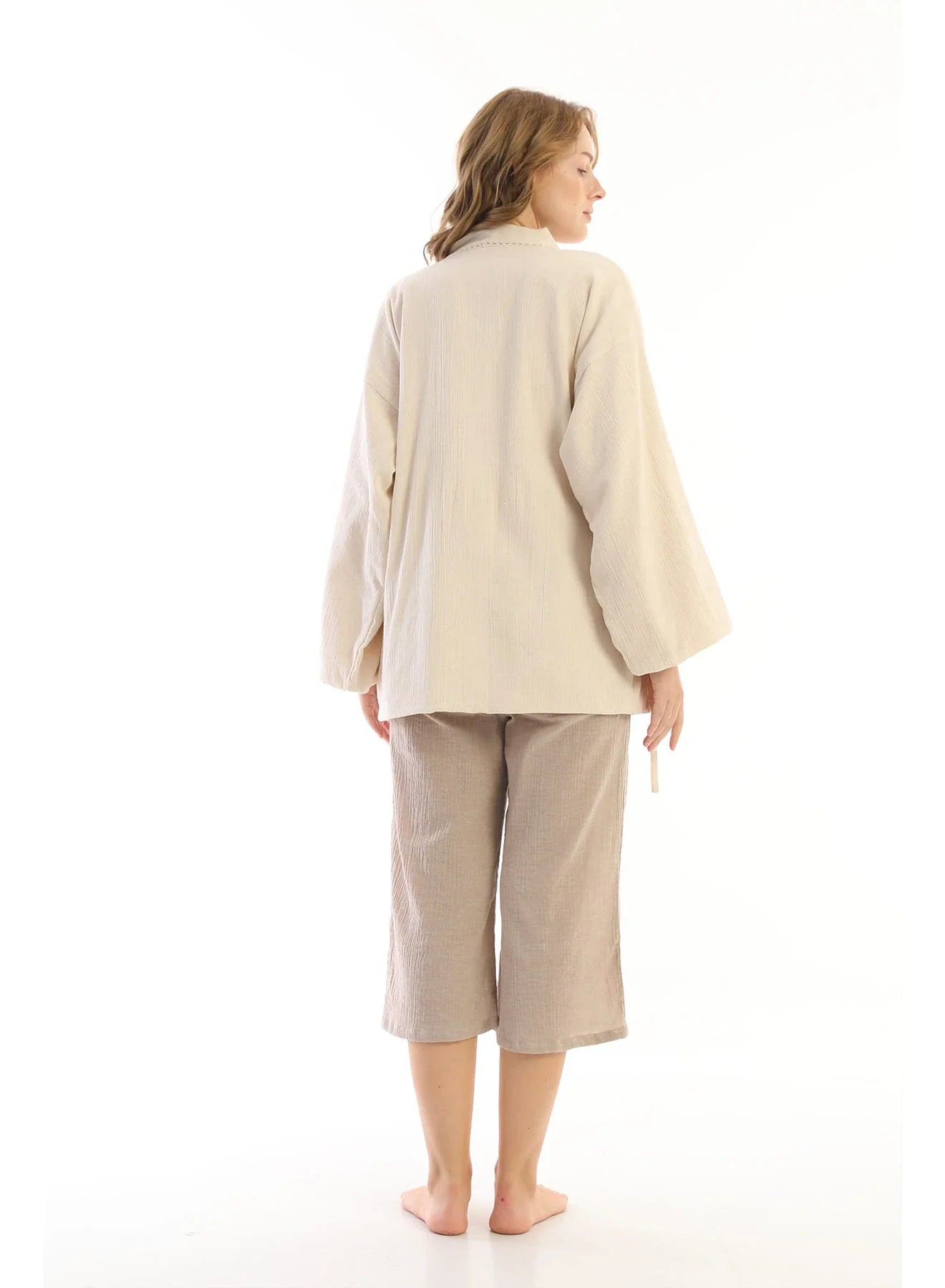 Cream Rize Jacket in organic & Handwoven Shile by White Canvas - Image 4