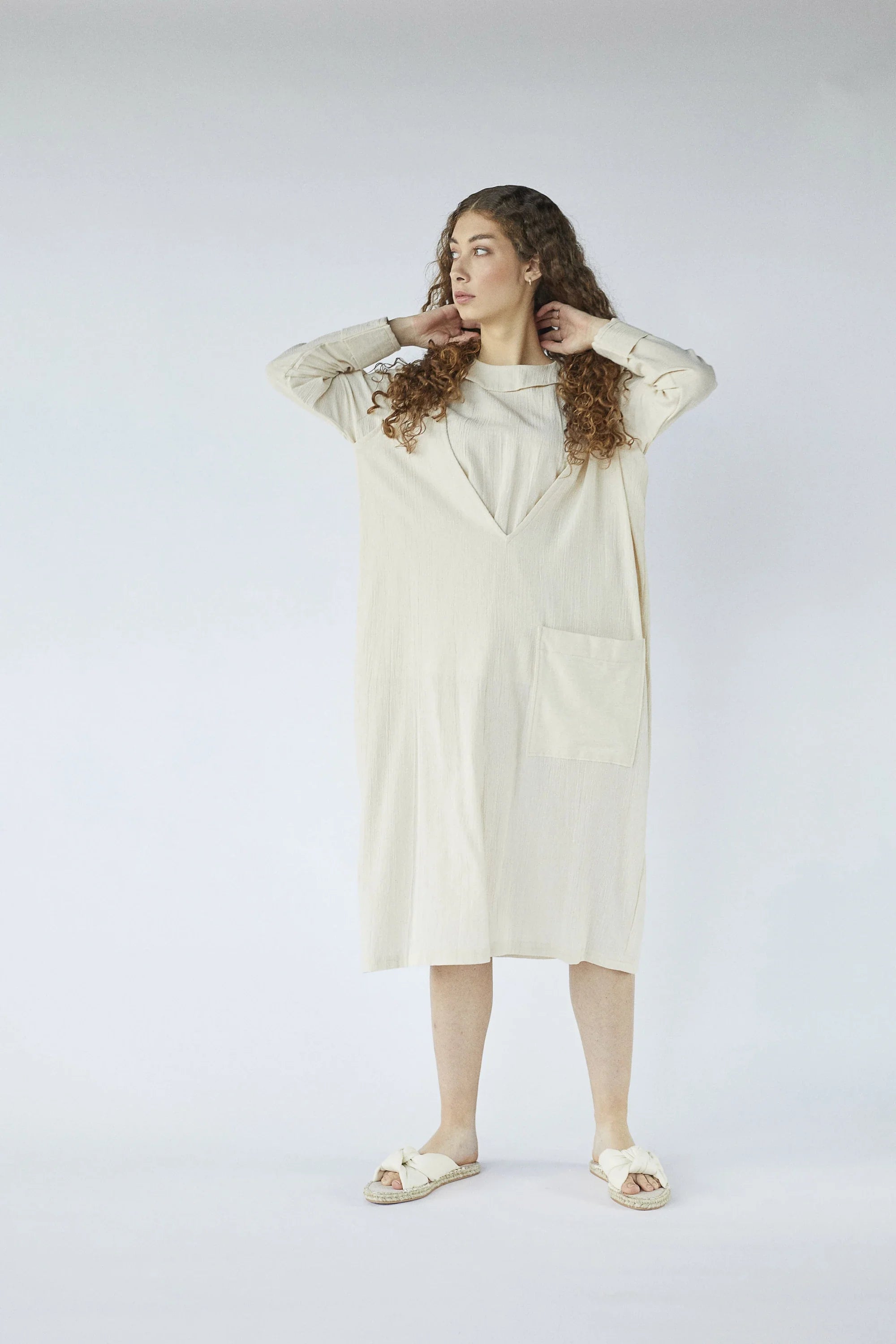 Cream Taurus Set in organic & Handwoven Shile by White Canvas - Image 2