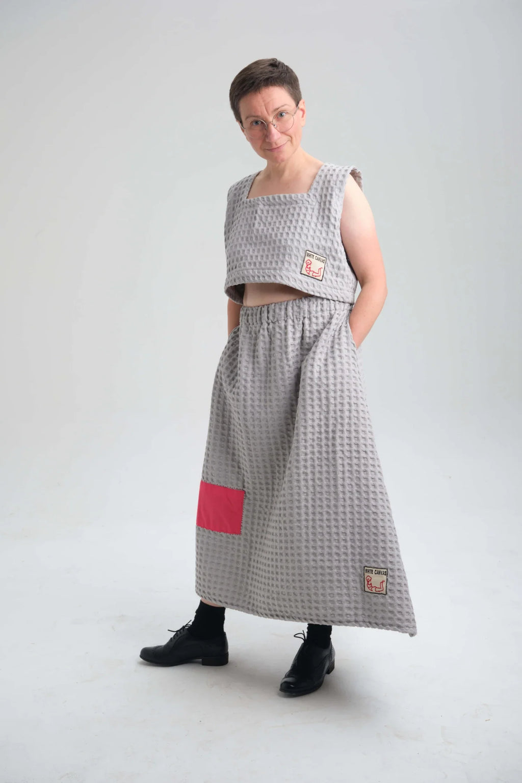 Grey Ripple Skirt - Grey