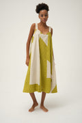 Green Charlie Dress in handwoven Dobby Cotton by White Canvas - Image 1