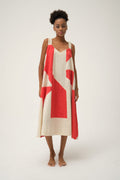 Red Charlie Dress in handwoven Dobby Cotton by White Canvas - Image 1