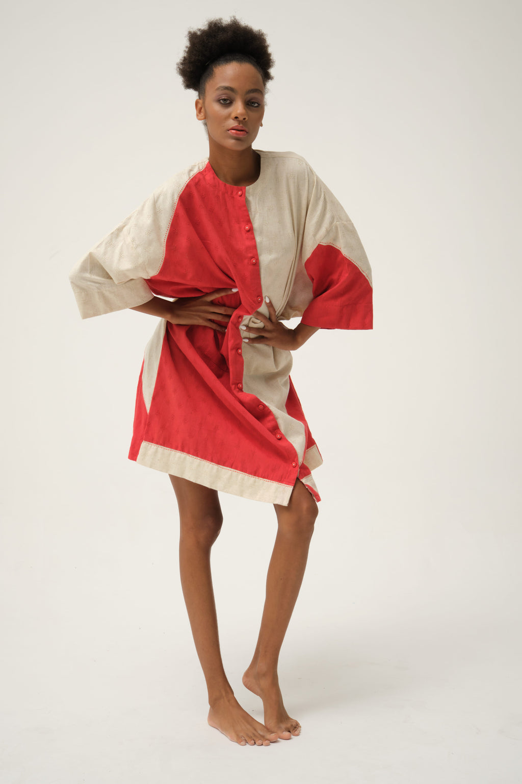 Red Casper Jacket in handwoven Dobby Cotton by White Canvas - Image 4