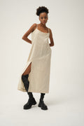 Cream Snowy Dress in handwoven Dobby Cotton by White Canvas - Image 1