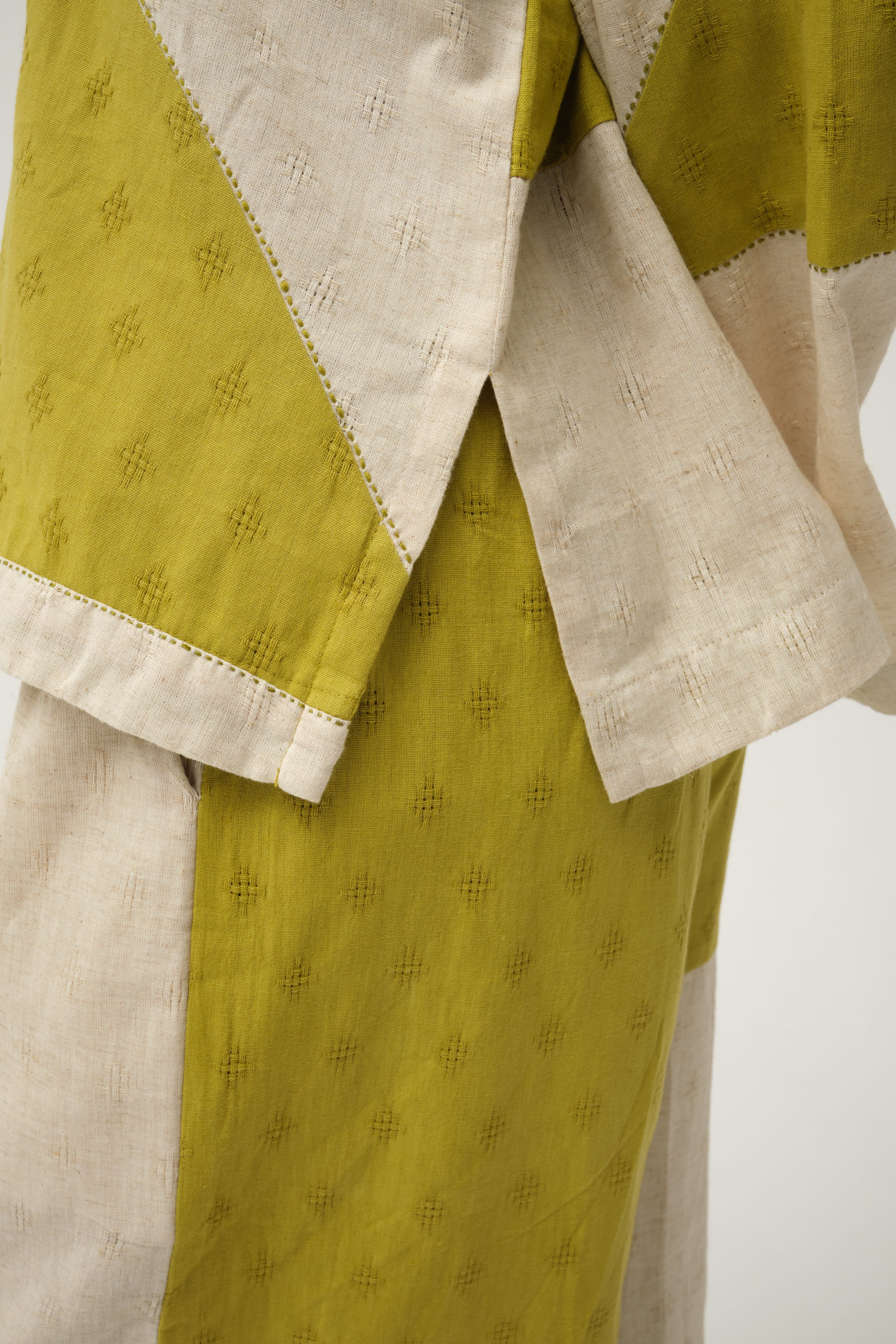 Green Daffy Set in handwoven Dobby Cotton by White Canvas - Image 6