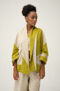 Green Goofy Jacket in handwoven Dobby Cotton by White Canvas - Image 1