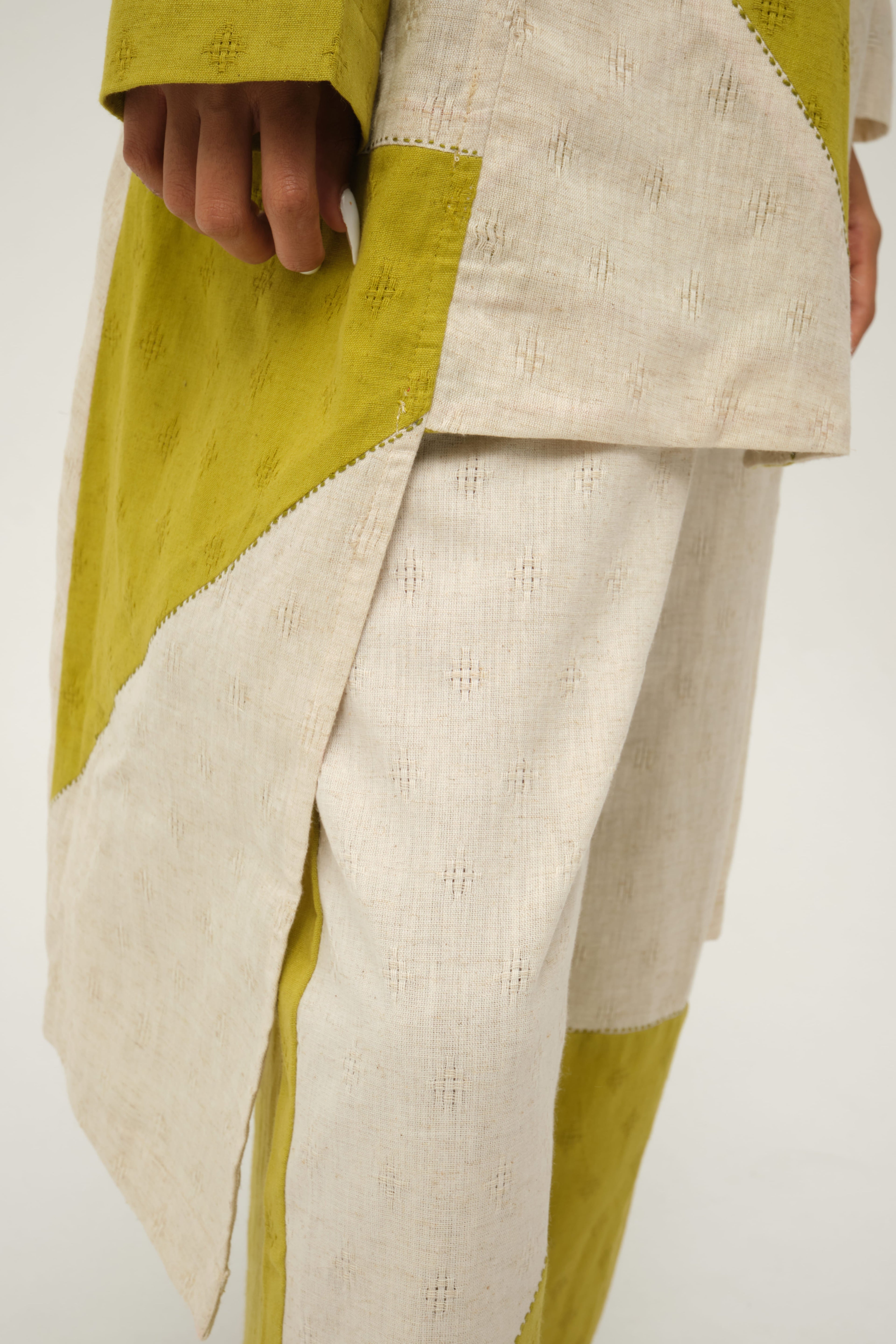 Green Jerry Jacket in handwoven Dobby Cotton by White Canvas - Image 7