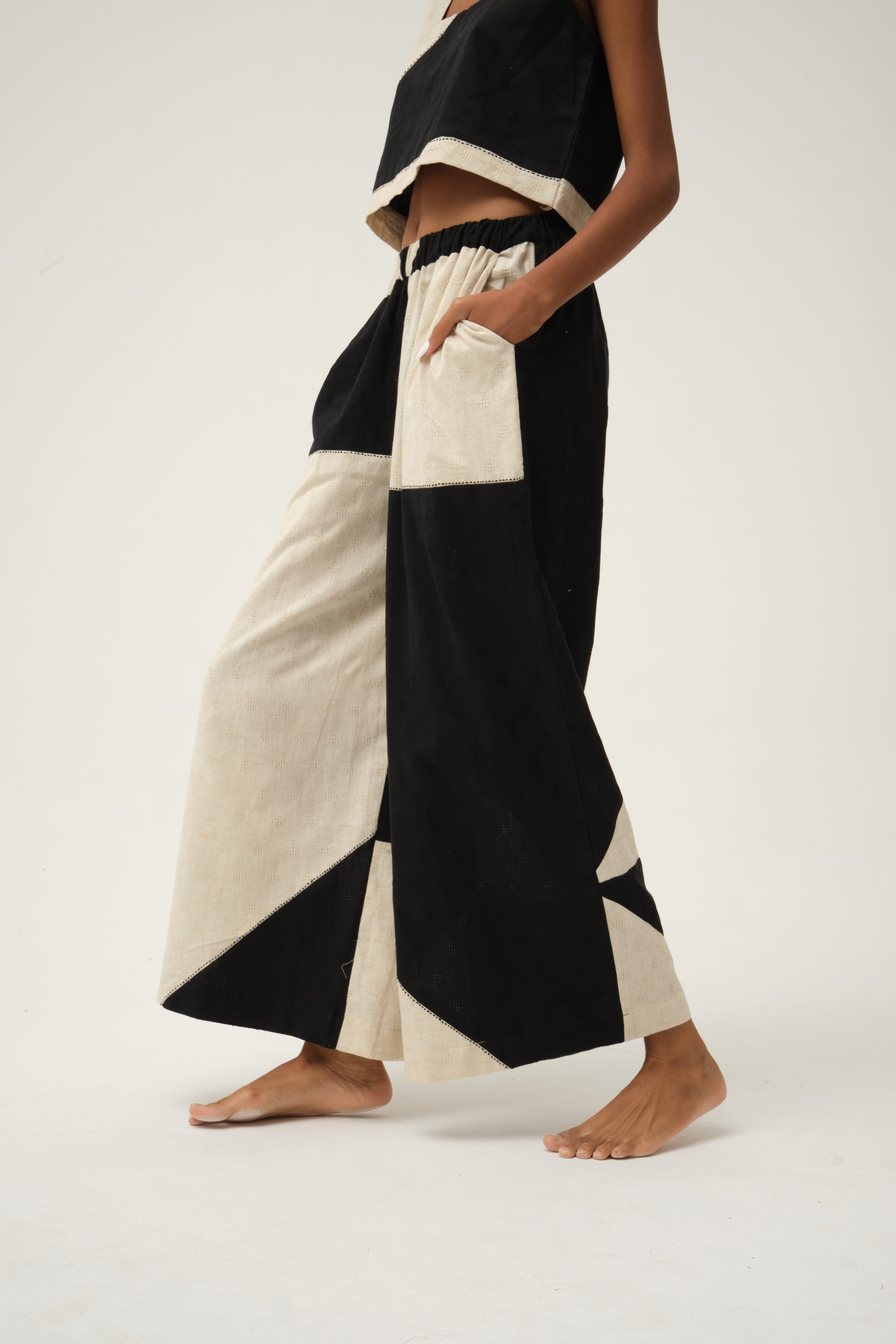 Black Jerry Pants in handwoven Dobby Cotton by White Canvas - Image 5