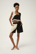 Black Popeye Shorts in handwoven Dobby Cotton by White Canvas - Image 1