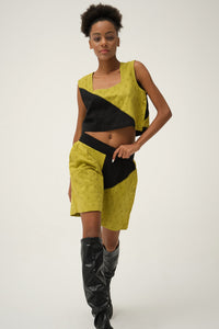 Black Green Popeye Set in handwoven Dobby Cotton by White Canvas - Image 1