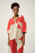 Red Pluto Shirt in handwoven Dobby Cotton by White Canvas - Image 1