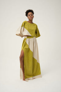 Green Simpson Set in handwoven Dobby Cotton by White Canvas - Image 1