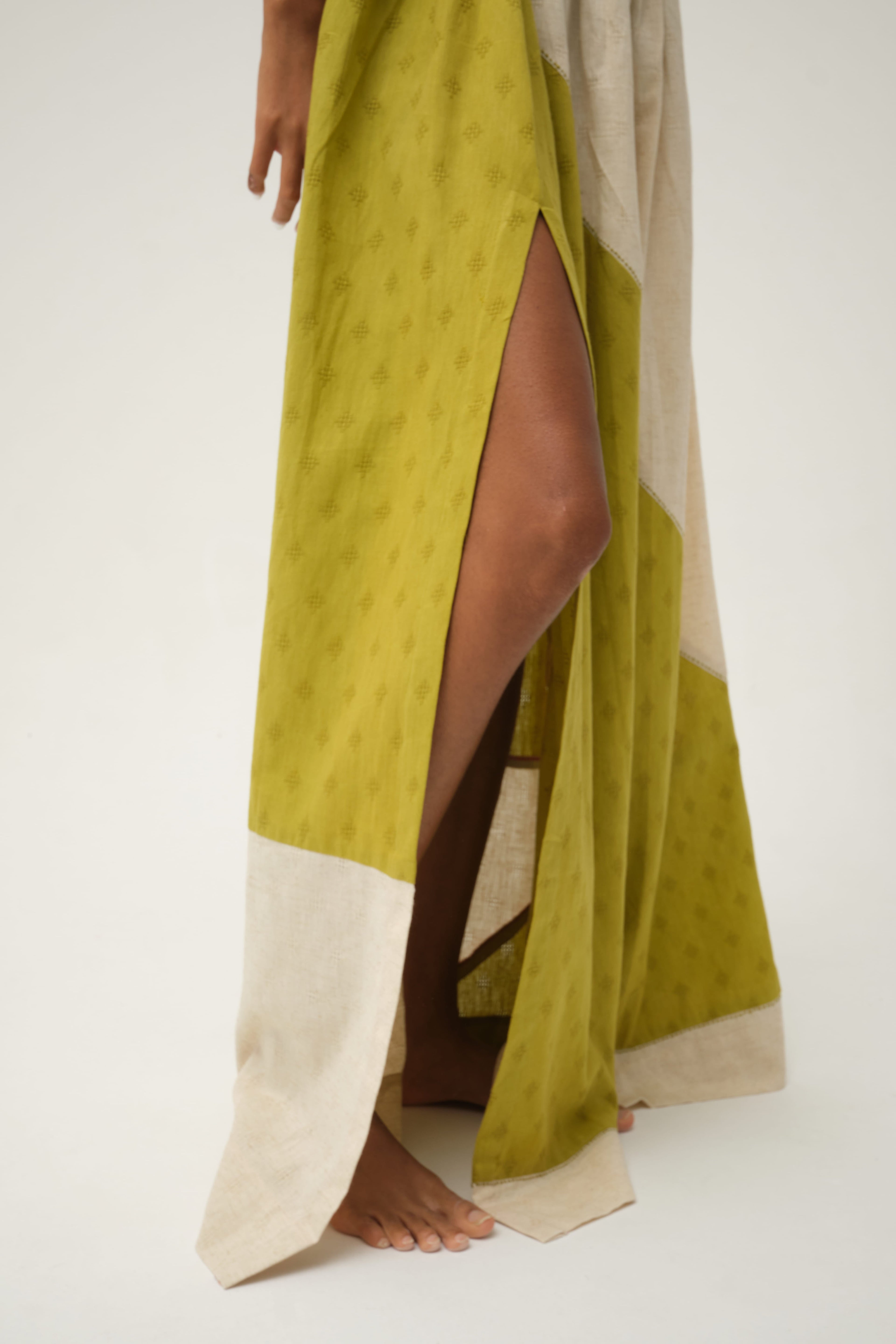 Green Simpson Skirt in handwoven Dobby Cotton by White Canvas - Image 5