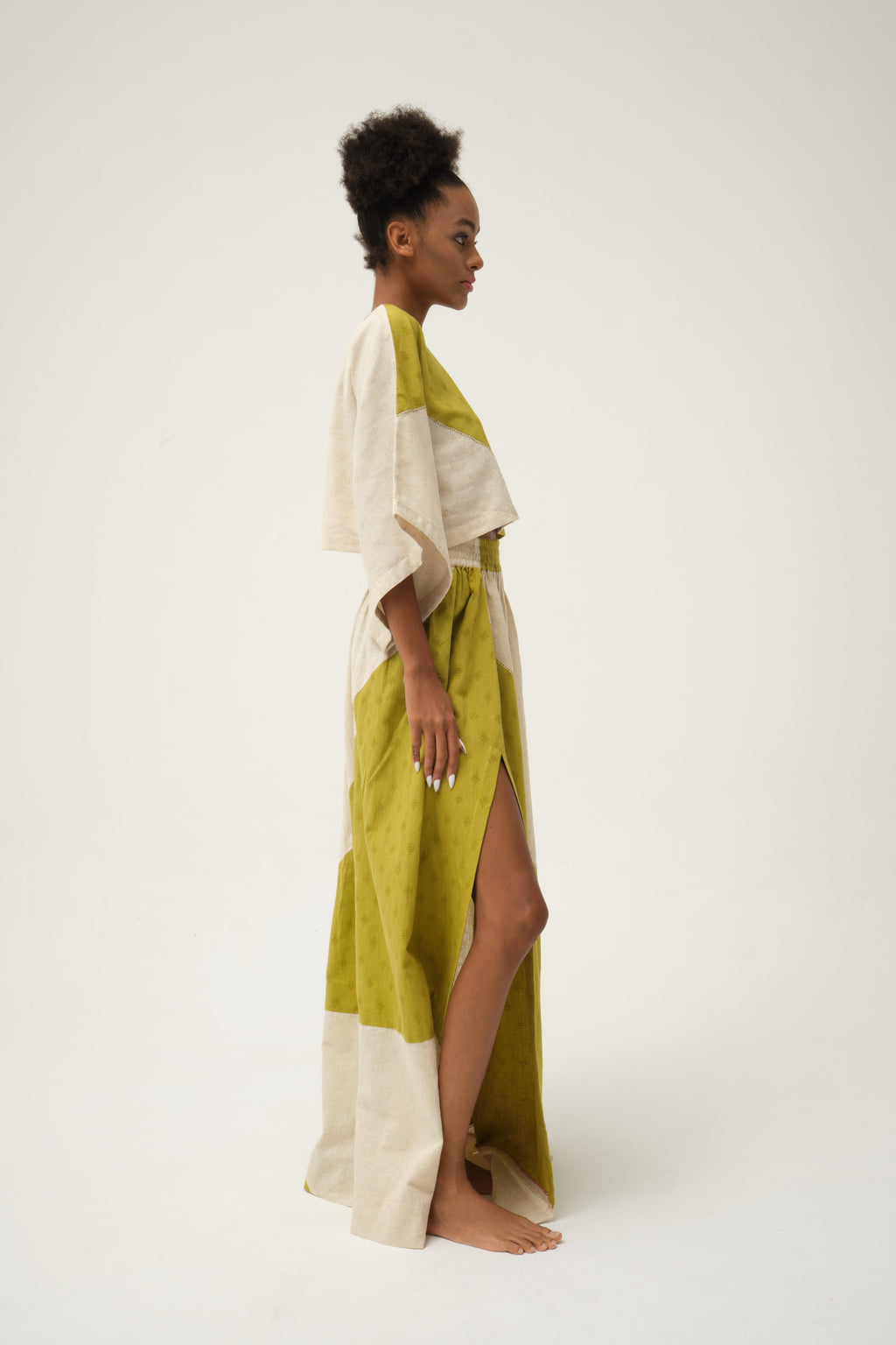 Green Simpson Top in handwoven Dobby Cotton by White Canvas - Image 3