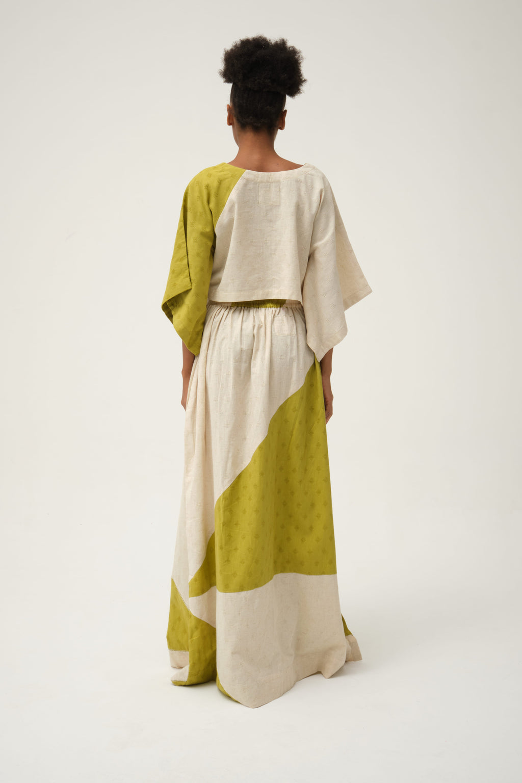 Green Simpson Top in handwoven Dobby Cotton by White Canvas - Image 4