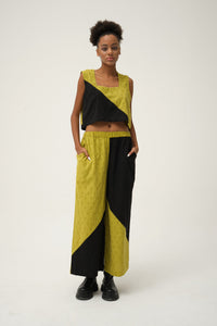 Black Green Woodpecker Set in handwoven Dobby Cotton by White Canvas - Image 1