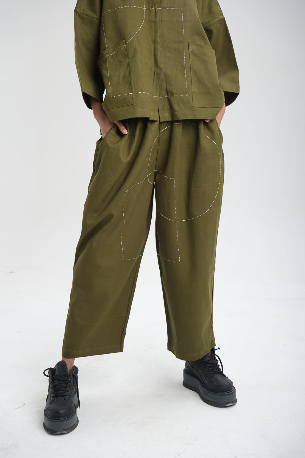 unique and relaxed pants. 