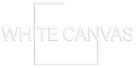 White text 'WHITE CANVAS' on a white background