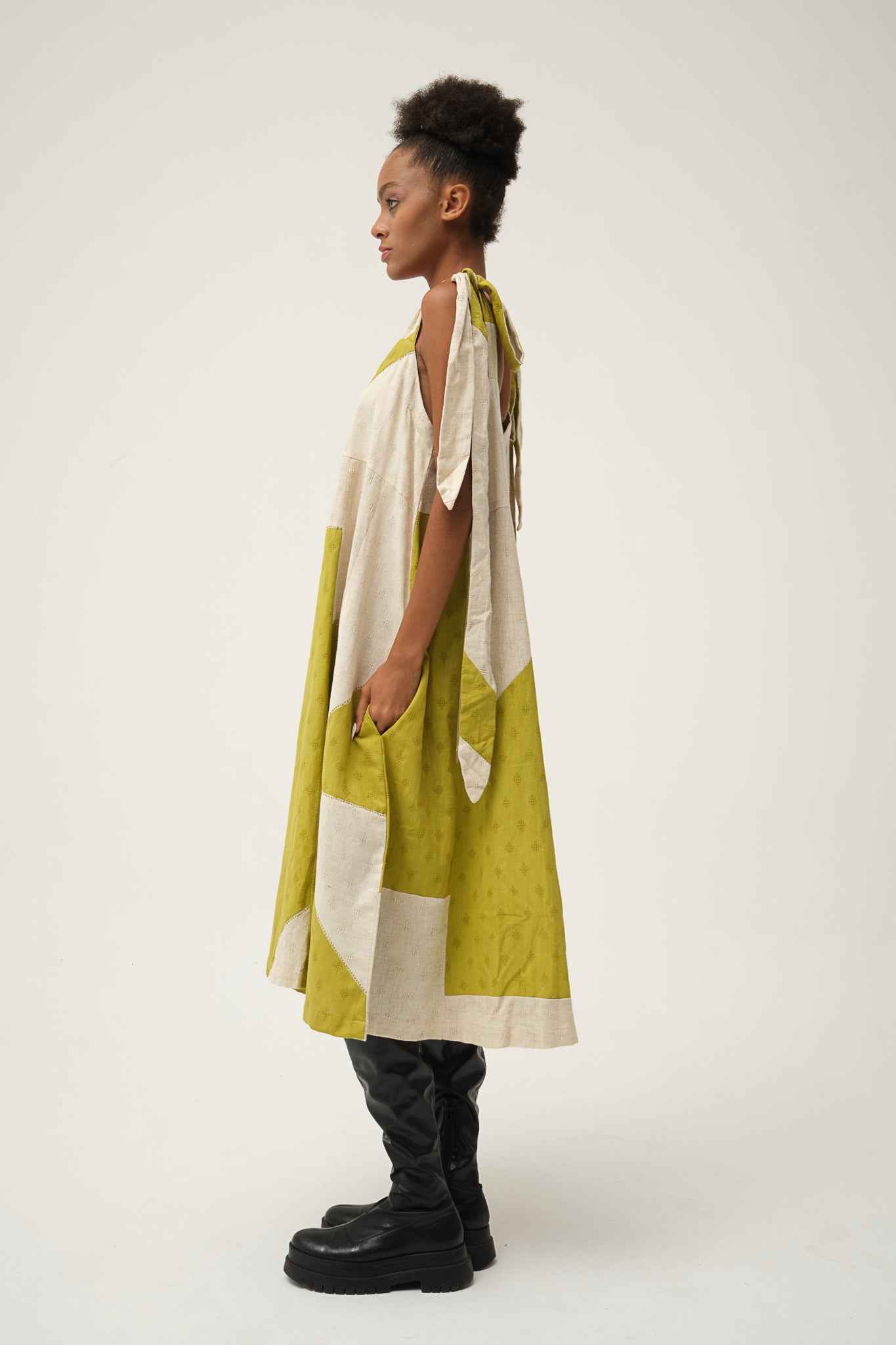 Green & Cream WINNIE DRESS