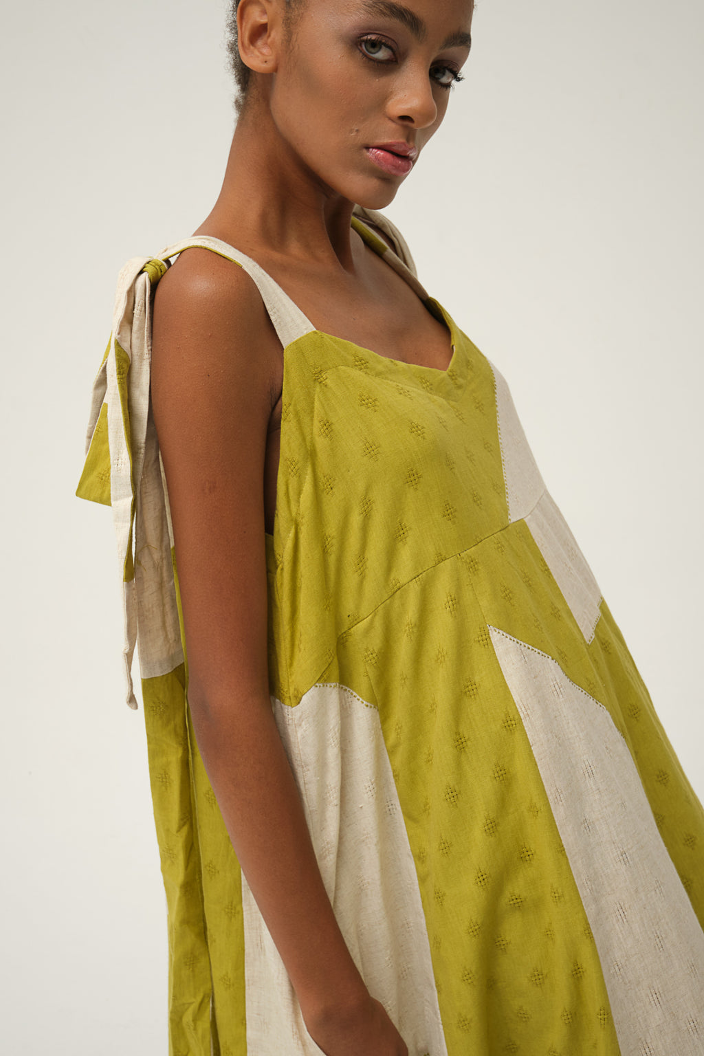 Green & Cream WINNIE DRESS