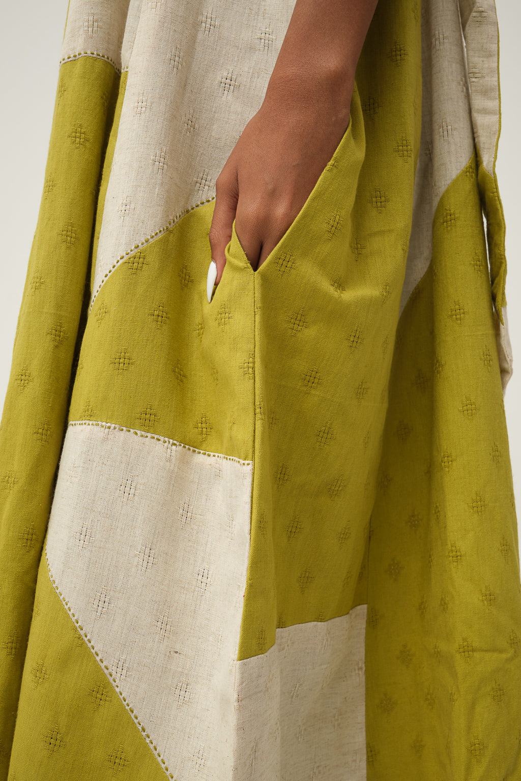 Green & Cream WINNIE DRESS