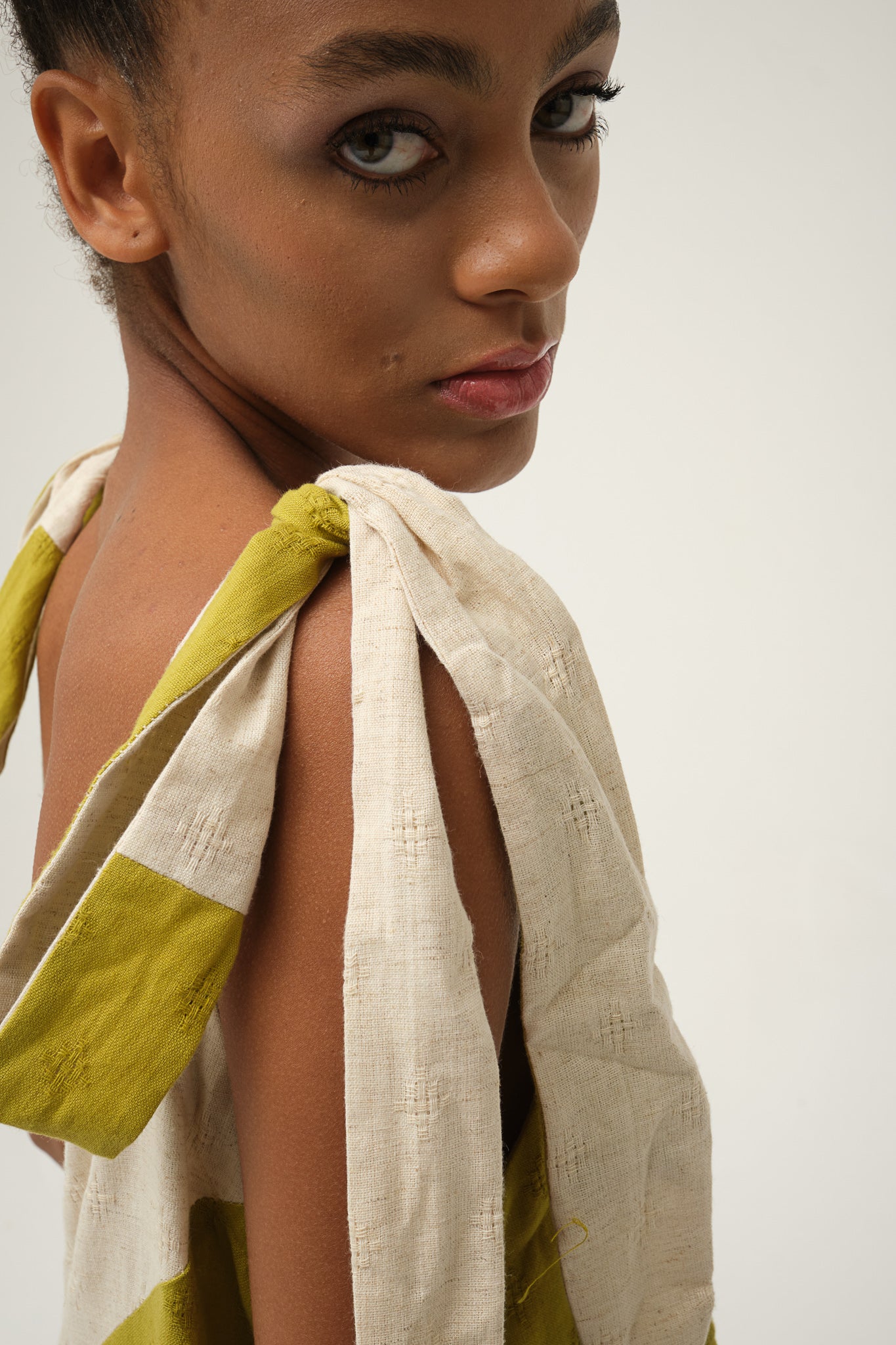 Green & Cream WINNIE DRESS