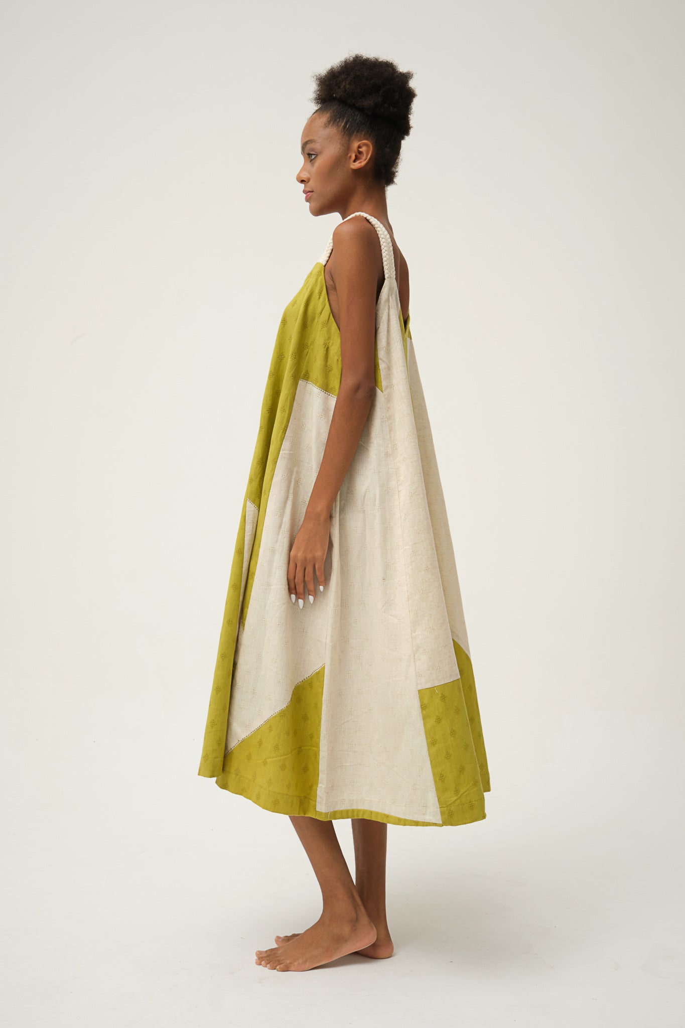 Green & Cream CHARLIE DRESS