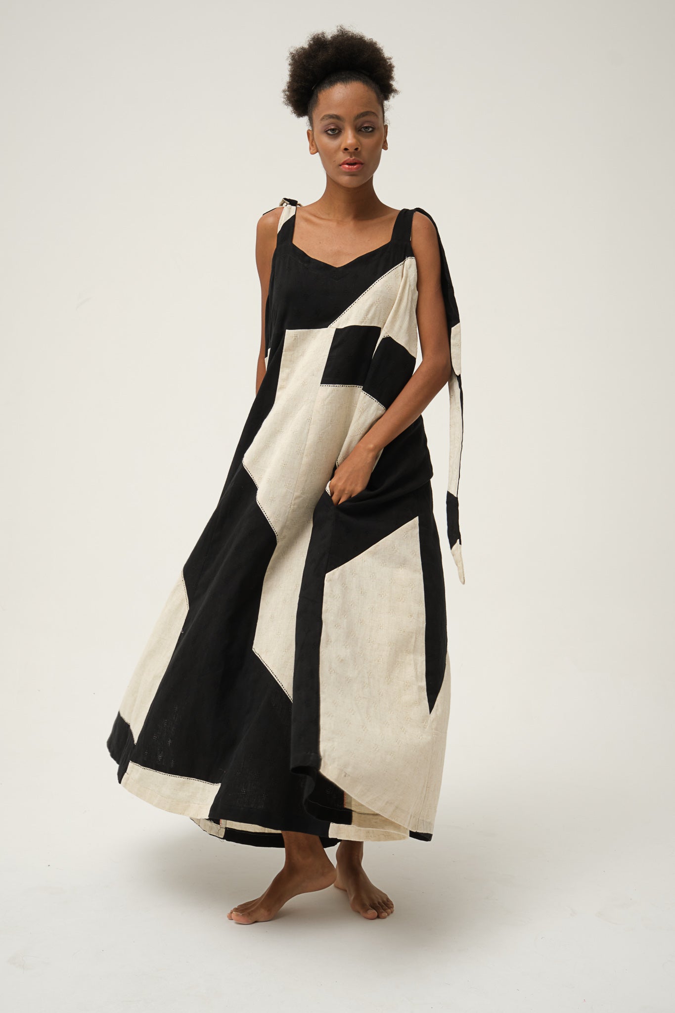 Black & Cream cotton dress