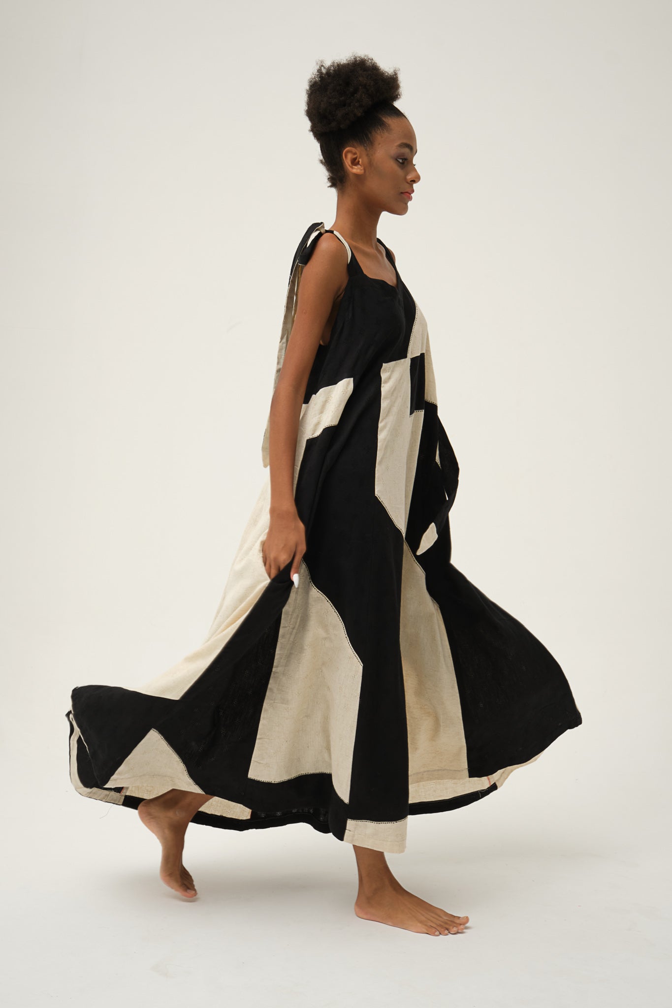 Sustainable handmade clothing with block prints and Kantha stitch designs